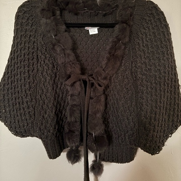 Hot & Delicious Jackets & Blazers - Dark Gray Acrylic Knit Cardigan Sweater - Size L